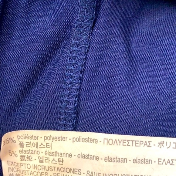 NWOT Women’s ZARA TRAFALUC Shift Dress Slinky Knit 1/4 Front Zipper Navy Blue - Picture 5 of 5